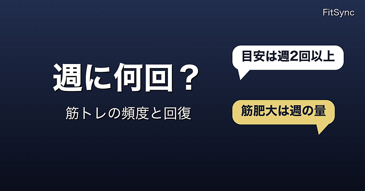 筋トレは週何回やればいいか｜週1回・毎日・筋肉痛のときを研究とガイドラインで整理